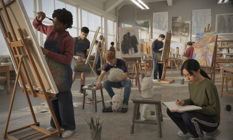 Comment les étudiants expriment-ils leur créativité artistique ?